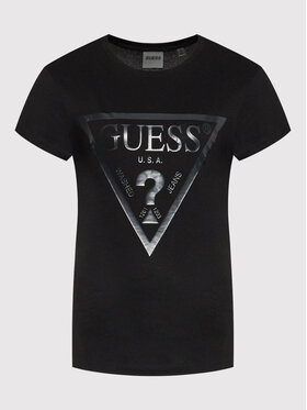 Guess Guess Marškinėliai V2YI07 K8HM0 Juoda Regular Fit