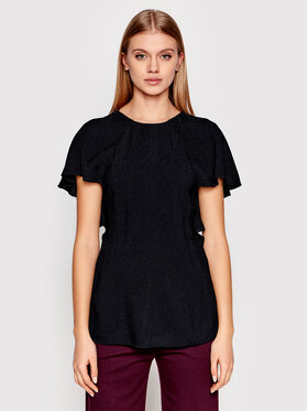 Victoria Victoria Beckham Victoria Victoria Beckham Majica Drape 1122WTP003178A Crna Regular Fit