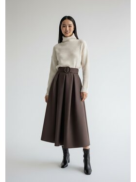 FIGL FIGL Φούστα midi M1255 Καφέ A-Line Fit