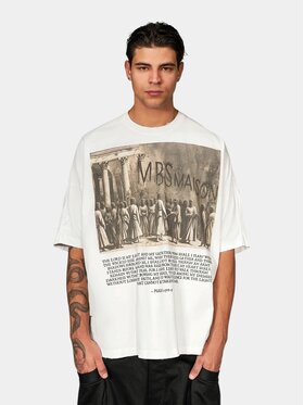 MADE BY SOCIETY MADE BY SOCIETY T-Shirt Absolute Dark - T17794 Biały Basic Fit