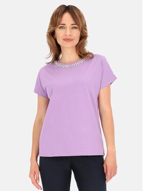 Perso Perso T-Shirt TCE243000F Fioletowy Regular Fit