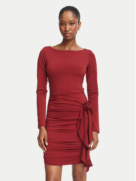 Guess Guess Koktejlové šaty W6BK19 K6104 Bordová Slim Fit