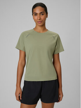4F 4F Koszulka techniczna RUNNING Khaki Regular Fit