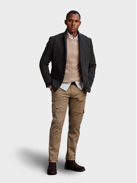 Ombre Ombre Marynarka OM-BLZB-0137 Brązowy Regular Fit