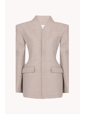 Epuzer Epuzer Marynarka Peplum wool Beżowy Standard Fit