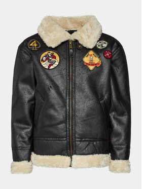 Alpha Industries Alpha Industries Kurtka z imitacji skóry B3 FL 138120 Czarny Regular Fit