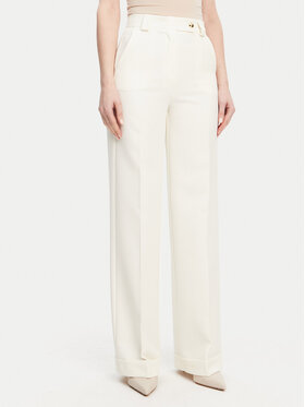 Maryley Maryley Kalhoty z materiálu 25EB537/M26/43VA Écru Regular Fit