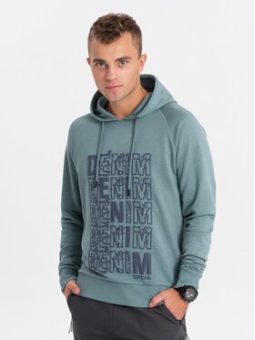 Ombre Ombre Mikina OM-SSPS-0158 Tyrkysová Regular Fit