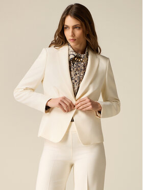 Oltre Oltre Marynarka Q047R004680N021 Biały Slim Fit