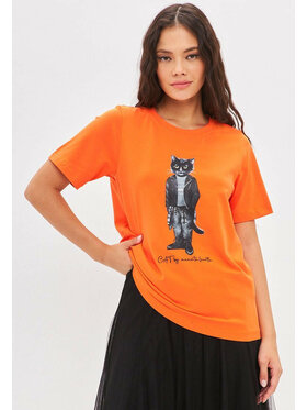 CAT by maniita lacitta CAT by maniita lacitta T-Shirt Printed T-shirt Pomarańczowy Regular Fit