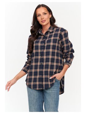Makadamia Makadamia Koszula C75 Granatowy Loose Fit