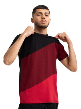 Good Luck Good Luck T-Shirt Koszulka Z Krótkim Rękawem GOOD LUCK Wavy Czarna / Bordowa / Czerwona 6XL Czerwony Regular Fit