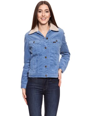 Lee Lee Kurtka jeansowa CORDUROY SHERPA RIDER JACKET Niebieski Regular Fit
