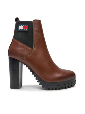 Tommy Jeans Tommy Jeans Botki Tjw New Ess High Heel Boot EN0EN02439 Brązowy