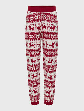 Kids ONLY Kids ONLY Pantaloni in maglia Xmas 15273656 Rosso Regular Fit