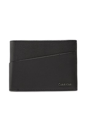 Calvin Klein Calvin Klein Nagyméretű férfi pénztárca Ck Diagonal Trifold 10cc W/Coin K50K510607 Fekete