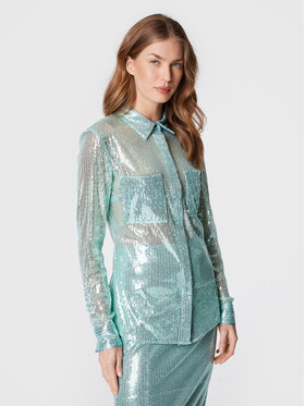 Guess Guess Marškiniai Maya W2BH69 KBDV0 Mėlyna Slim Fit