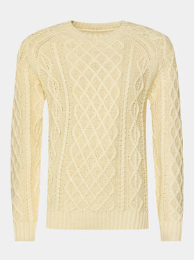 INDICODE INDICODE Sweter Bussel 35-597 Beżowy Regular Fit