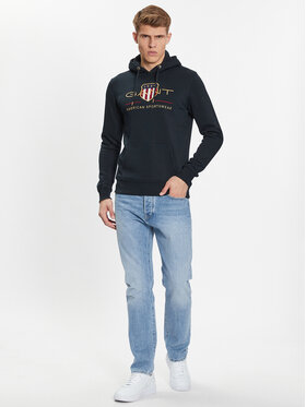Gant Gant Majica dugih rukava 2047056 Crna Regular Fit