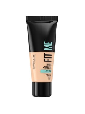 Maybelline Maybelline Fit Me Matte & Poreless Foundation matujący podkład do twarzy 104 Soft Ivory 30ml Podkład czarny