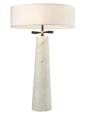 Decoratore Decoratore Lampa Stołowa Bow 40x40x64cm Czarny, Mosiądz, Marmur Biały