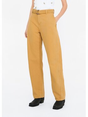 Liu Jo Liu Jo Spodnie materiałowe MF5298T115A80939 Żółty Regular Fit
