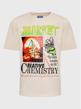 Market Market Tricou Chemistry 399001242 Écru Regular Fit