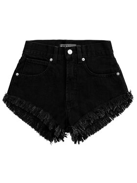 MissDenim MissDenim Szorty jeansowe High Waist Czarny Regular Fit