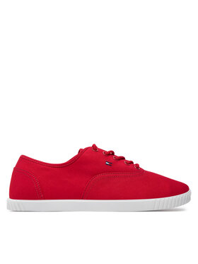 Tommy Hilfiger Tommy Hilfiger Sneakers aus Stoff Canvas Lace Up Sneaker FW0FW07805 Rot