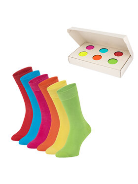Zooksy Zooksy Zestaw 6 par wysokich skarpet unisex Basic Kolorowy