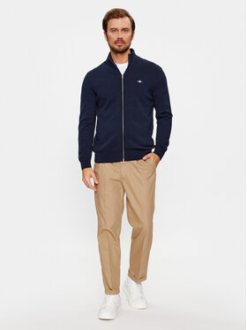 Gant Kardigan Casual Cotton Zip 8030164 Tamnoplava Regular Fit