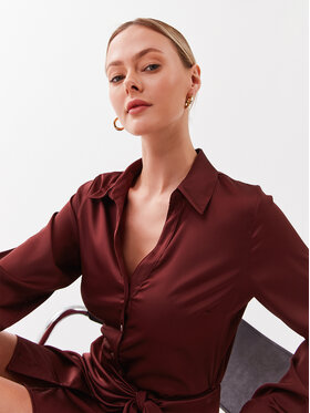 Guess Guess Košilové šaty Alya W2BK83 WF1T2 Bordó Regular Fit