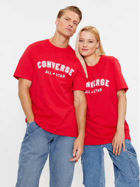 Converse Converse Marškinėliai Classic Fit All Star Center Front Tee 10024566-A10 Raudona Regular Fit