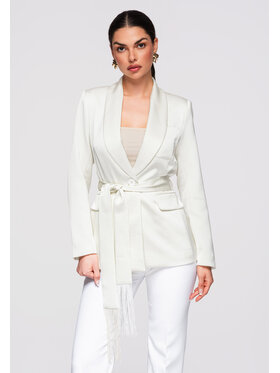 Ombre Ombre Marynarka OW-BLZB-0115 Biały Slim Fit