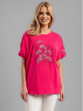 Perso Perso T-Shirt TCE242114F Koralowy Regular Fit