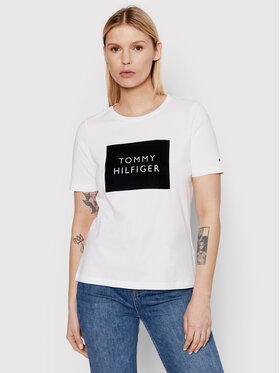 Tommy Hilfiger Tommy Hilfiger T-shirt Regular Flock Box C-nk WW0WW32800 Bianco Regular Fit