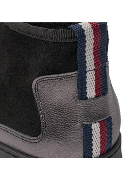 Tommy Hilfiger Čizme Za Snijeg Metallic Suede Snowboot FW0FW07850 Crna