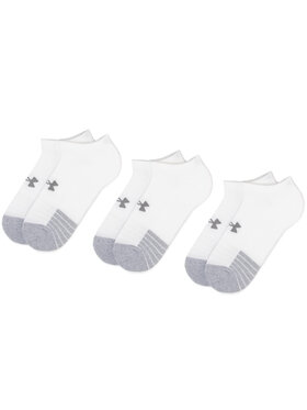 Under Armour Set 3 Parov Unisex Nizkih Nogavic Heatgear No Show Sock 1346755-100 Bela