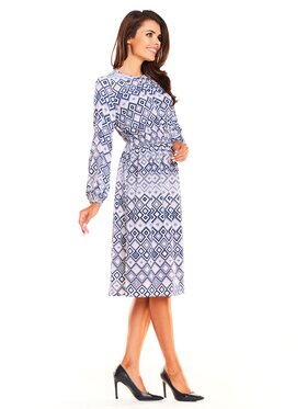Awama Awama Sukienka A233 Kolorowy Basic Fit