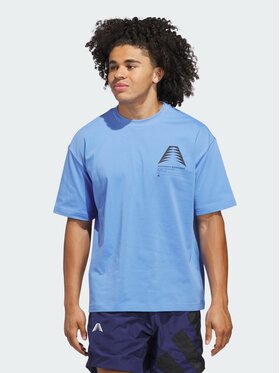 adidas adidas Koszulka techniczna 156503 Niebieski jasny Loose Fit