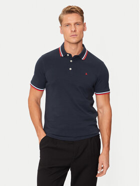 Jack&Jones Jack&Jones Тениска с яка и копчета Paulos 12136668 Тъмносин Slim Fit
