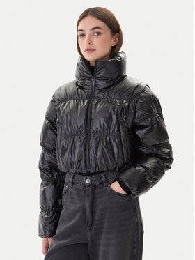 adidas adidas Зимно яке Essentials Glossy 2-In-1 JX2988 Черен Loose Fit