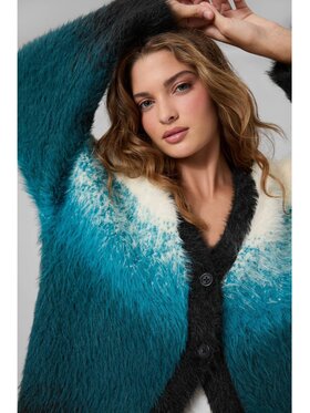 Guess Guess Kardigan 185155 Zielony Classic Fit