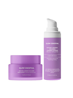 Glow Cocktail Glow Cocktail Krem Collagen Restore + Pianka Oczyszczająca Zestaw do pielęgnacji skóry
