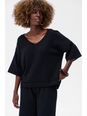 blue shadow blue shadow Sweter Klai Czarny Regular Fit