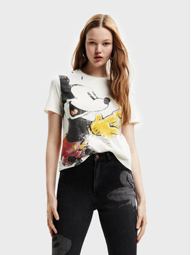 Desigual Desigual T-shirt DISNEY Mickey 22WWTK80 Blanc Regular Fit