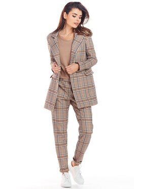Awama Awama Marynarka A364 Brązowy Basic Fit