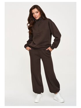 Makadamia Makadamia Dres M946 Brązowy Loose Fit