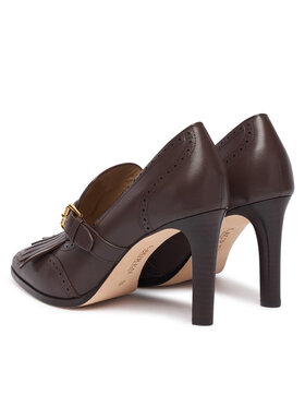 LAUREN RALPH LAUREN LAUREN RALPH LAUREN Półbuty Colleen Perforated Calfskin Kiltie Pump 802P02364004 Brązowy ciemny