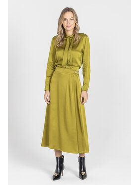 Deni Cler Milano Deni Cler Milano Spódnica midi W-DC-7055-E5-B1-42-1 Zielony A-Line Fit
